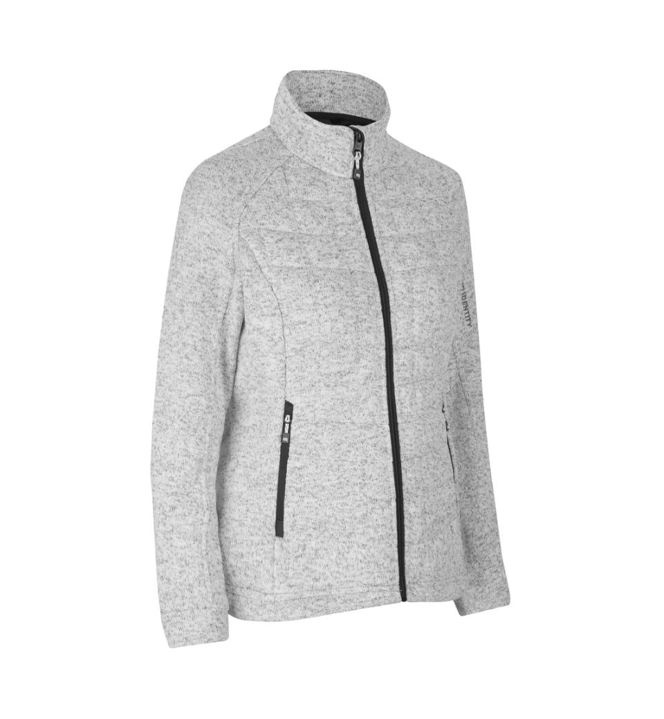 Quilted Ladies Fleece Jacket ID Identity® Grey Mottled S