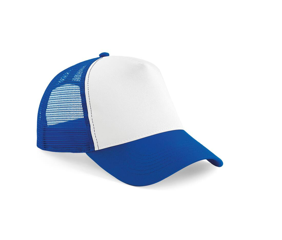 Half Mesh Trucker 5 Panel Cap Beechfield® Bright Royal/White