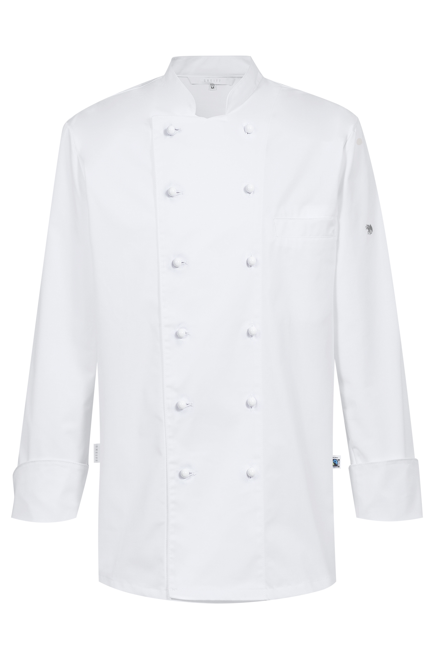 Men's stretch chef's jacket Fairtrade Greiff® White 3XL