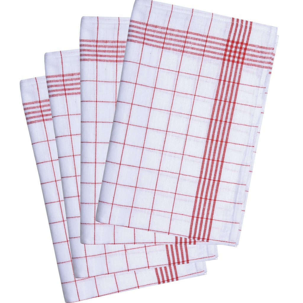 Tea towel 10 pack 60g Karlowsky® white-red
