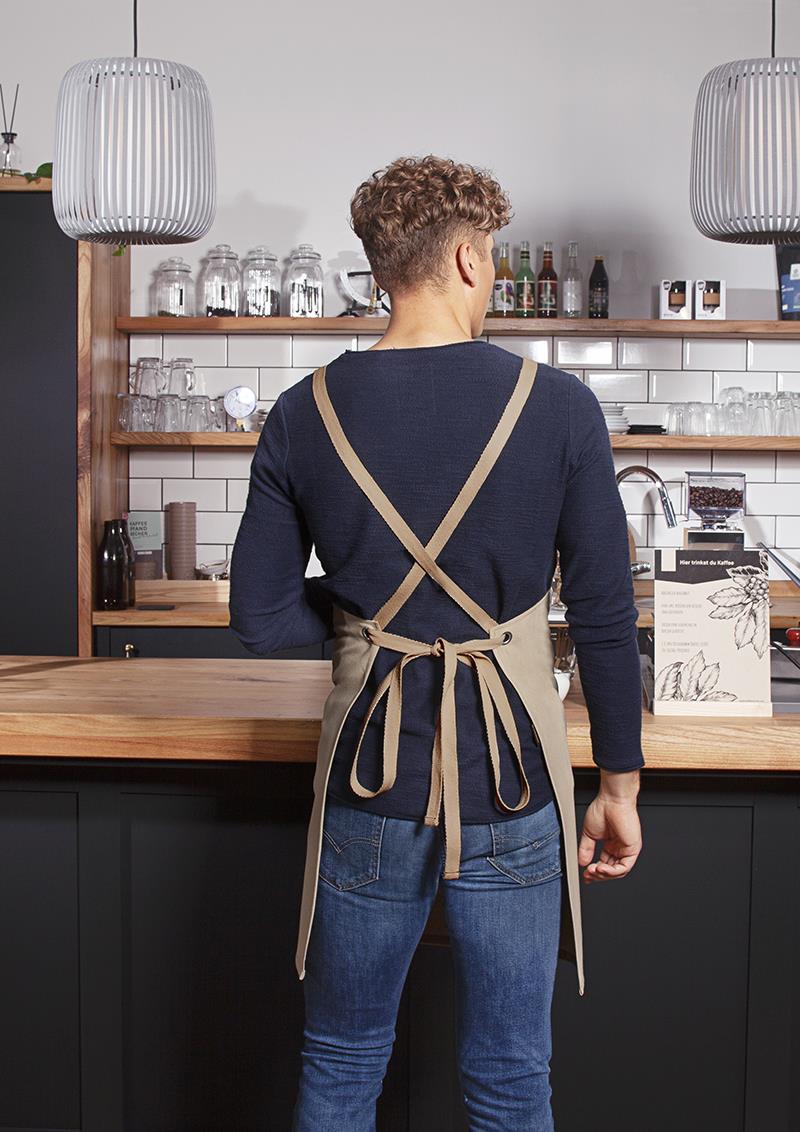 Bib apron URBAN-NATURE with cross straps 85 x 70 cm Karlowsky® pebble gray