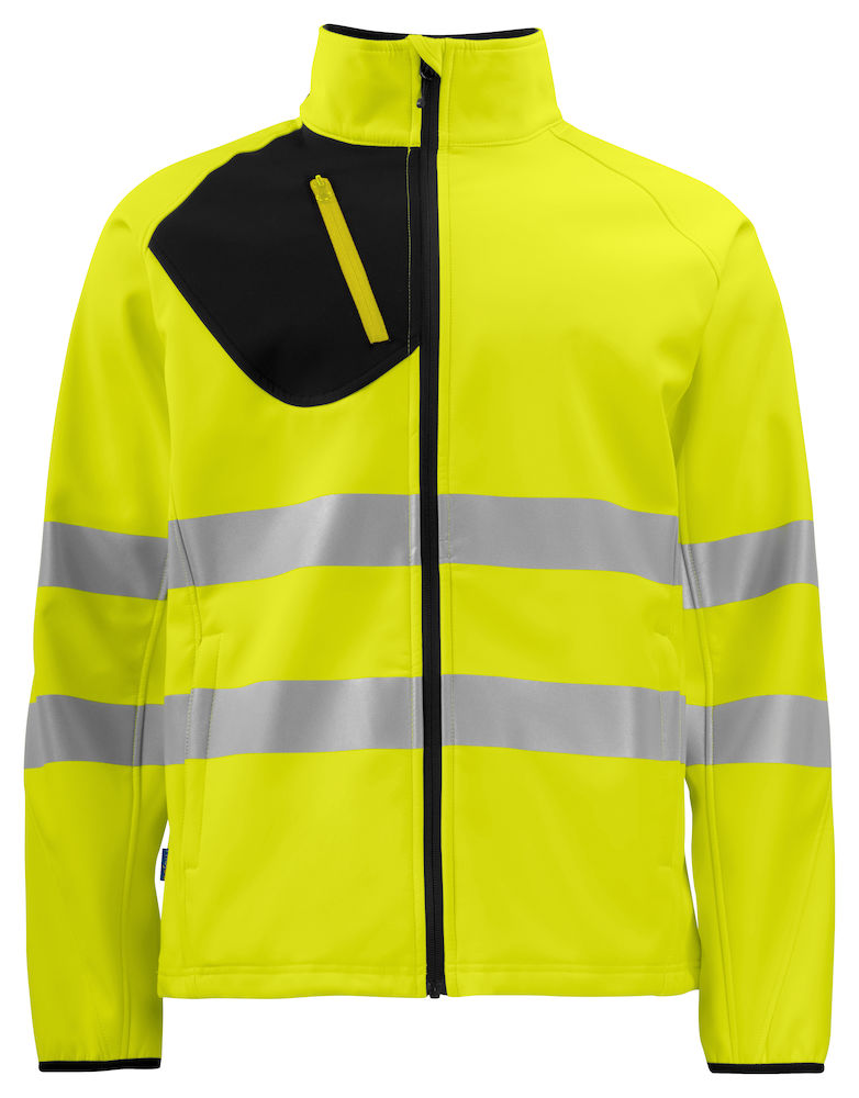 High-visibility softshell jacket EN ISO 20471 CLASS 3/2 Projob® Yellow/Black 3XL