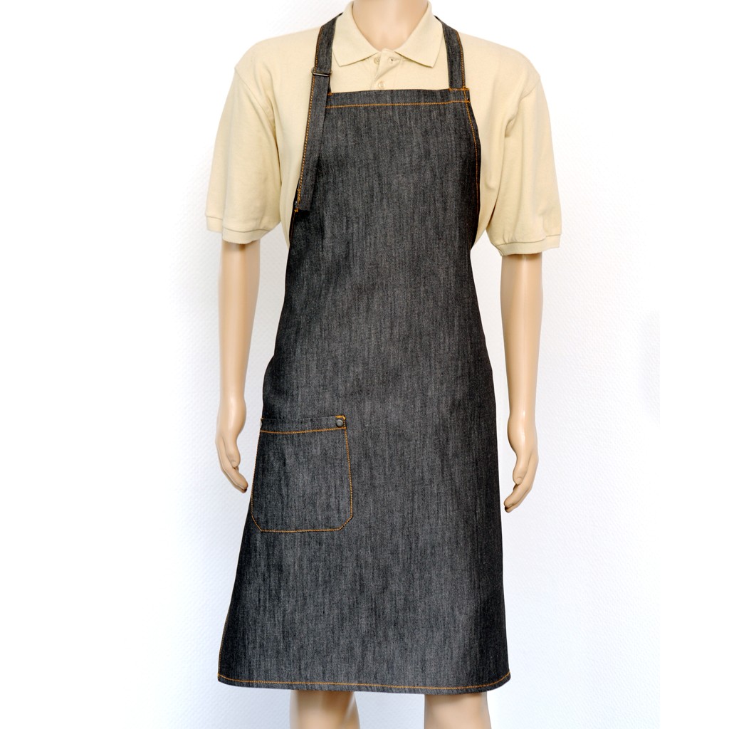 Jeans Bib Apron Black Denim 100 x 80 cm cotton ART® Black Denim