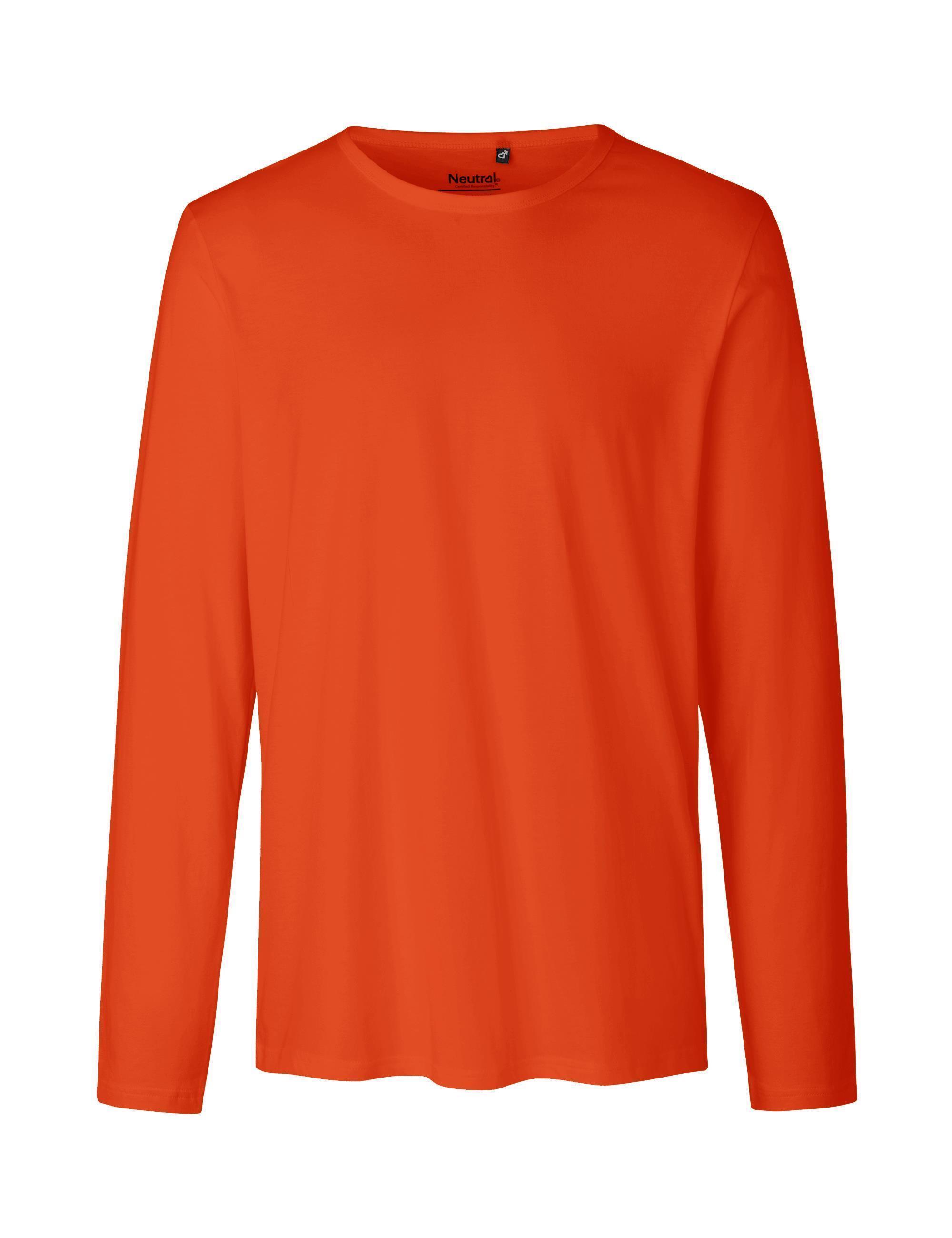 Organic Fairtrade Herren T-Shirt Langarm 155 g/m² Neutral® Orange S