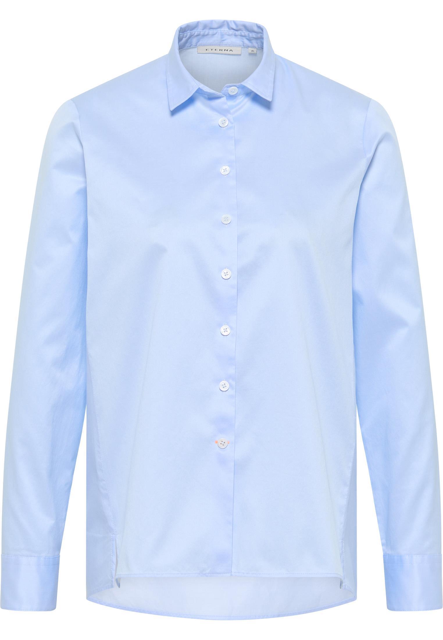 Bluse SOFT LUXURY SHIRT Lose Fit Eterna® Hellblau Loose Fit 63 cm  Hemd-Kragen 34 günstig besticken und bedrucken | cotton ART®