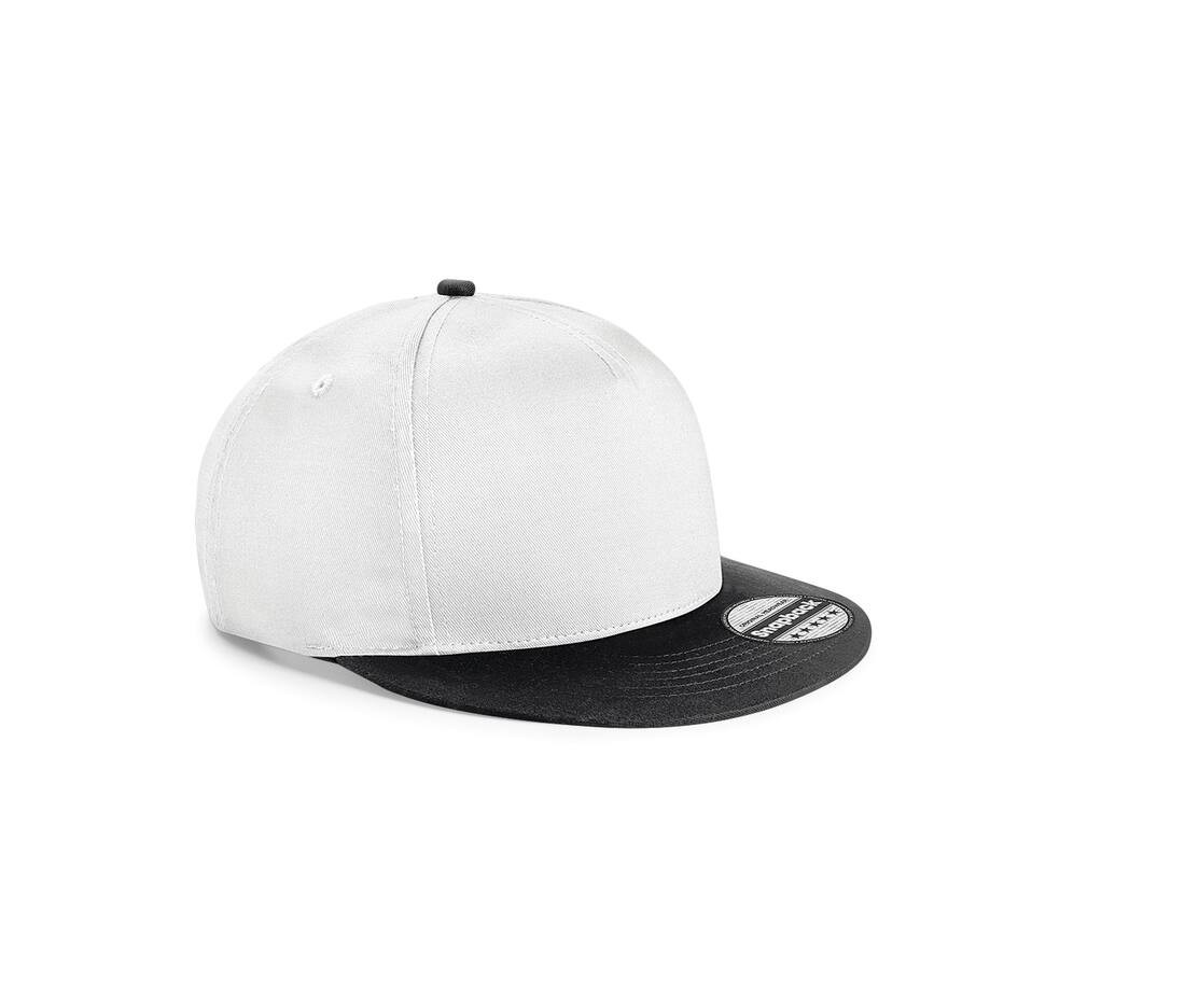 5 Panel Contrast Snapback Kinder Cap Beechfield® White/Black