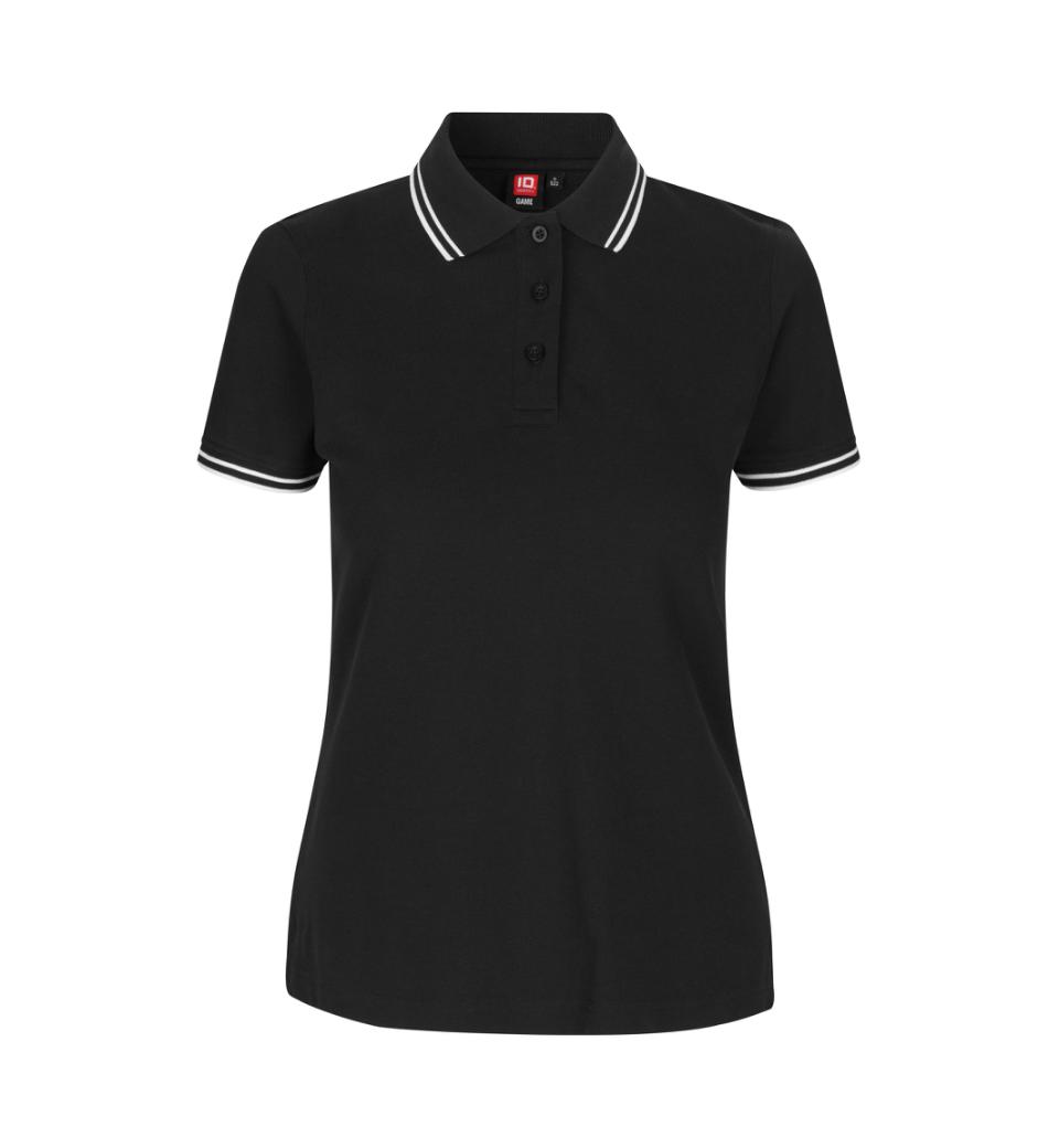 Damen Stretch Poloshirt mit Kontraststreifen 220 g/m² ID Identity® Black 4XL