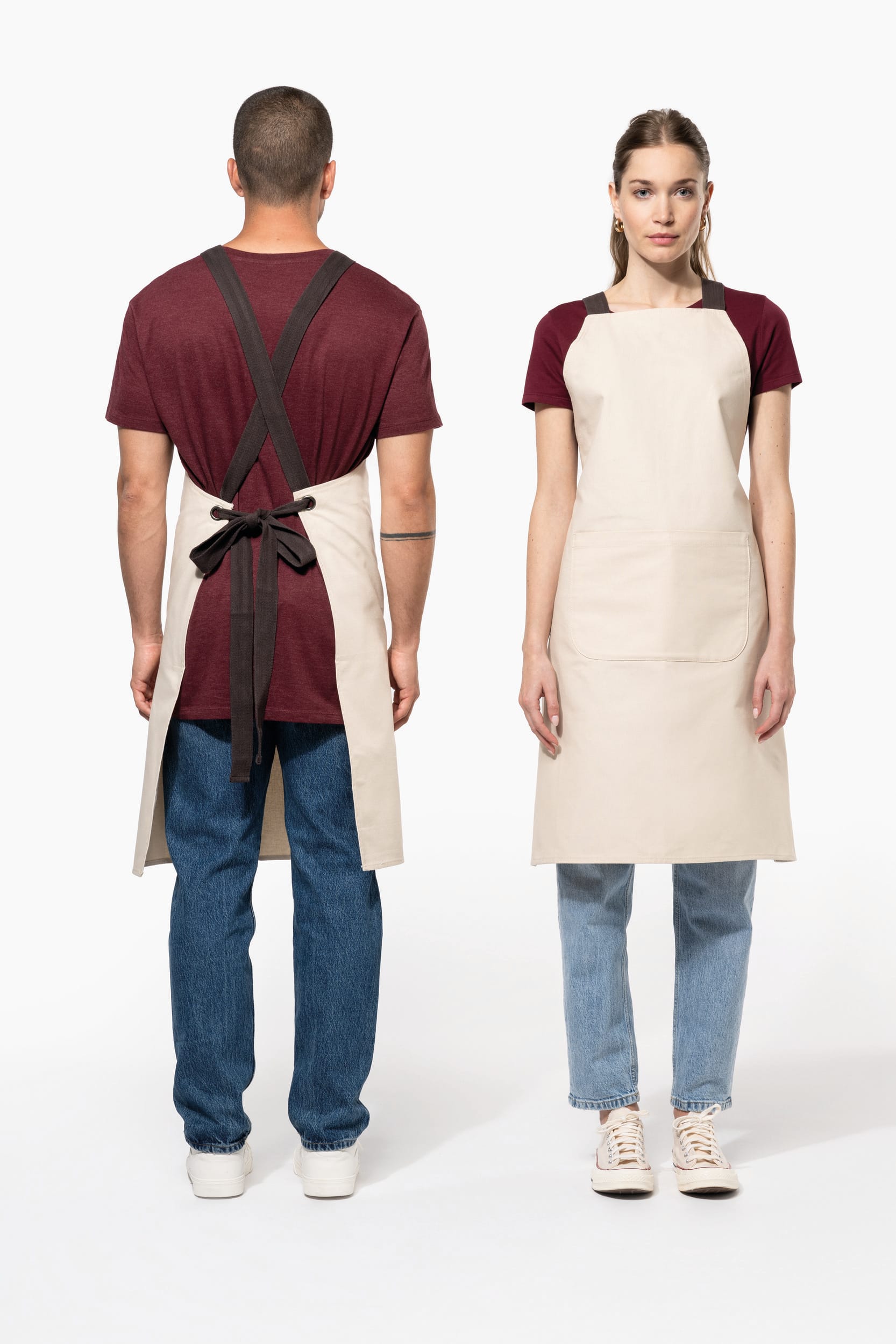 Organic cotton apron 90 x 76 cm Kariban® Chocolate 439C