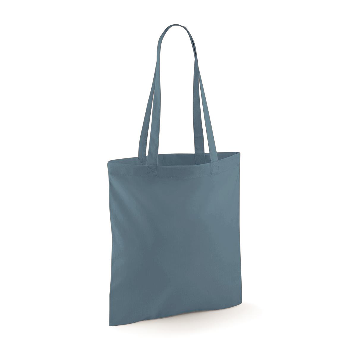 Cotton bag long handles 38 x 42 cm Westford Mill® Airforce Blue