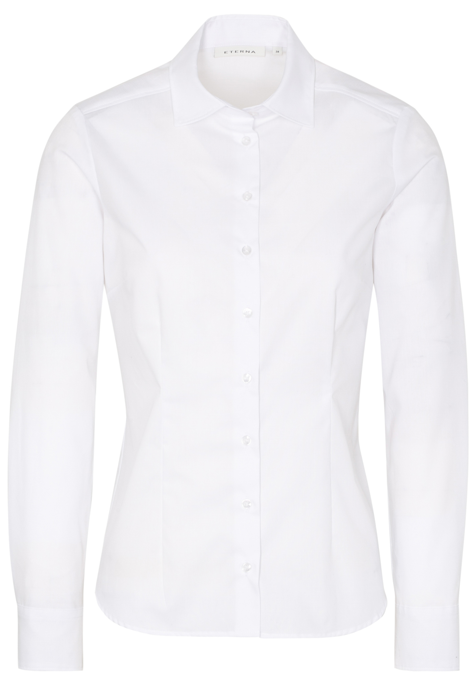 Bluse Popeline Langarm RF Eterna® Weiss Regular Fit 63 cm Hemd-Kragen 54