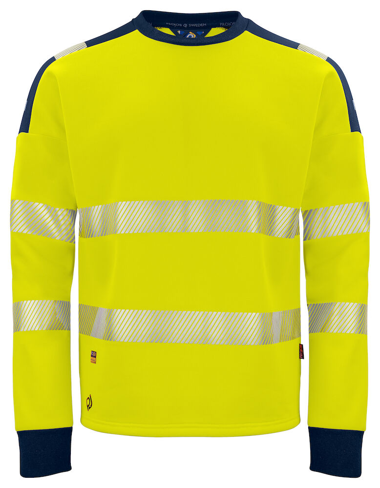 Sweatshirt EN ISO 20471 KLASSE 3/2 Projob® Gelb Marine XS