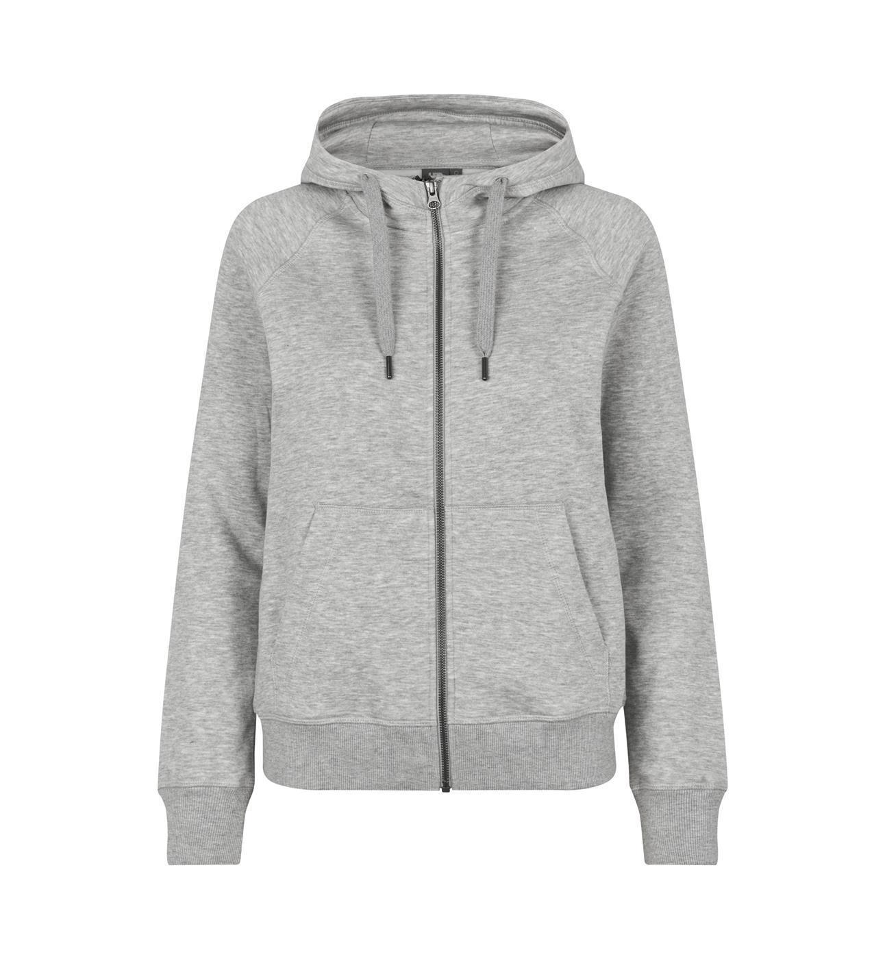 Damen CORE Hoodie-Jacke Classic 300 g/m² ID Identity® Altgrau Meliert 3XL