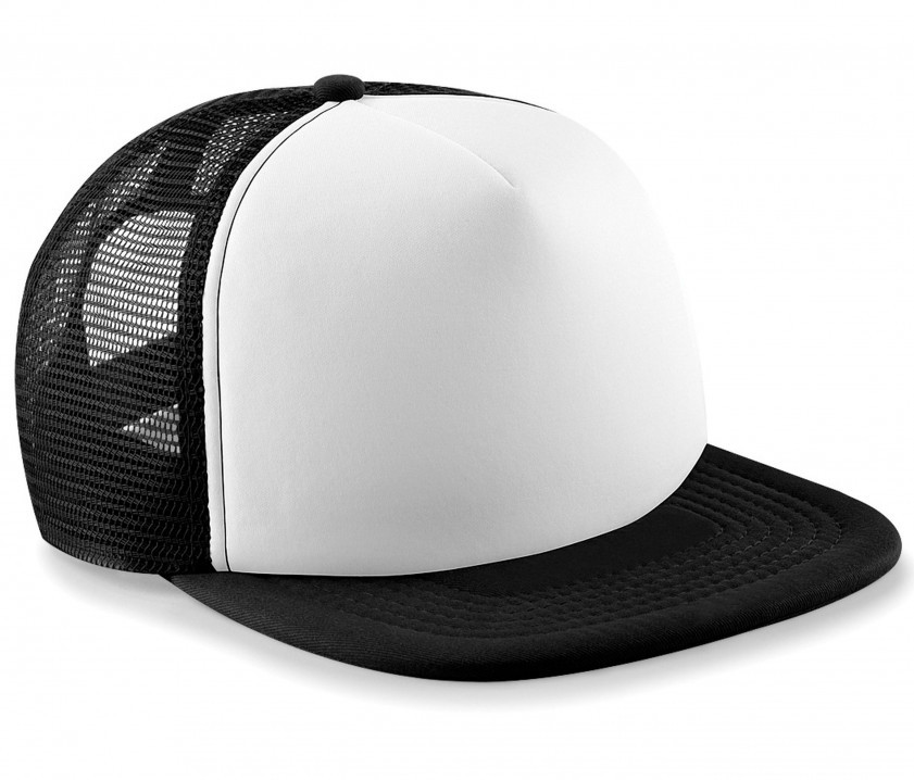 Kids Vintage Snapback Trucker Cap Beechfield® Black/White