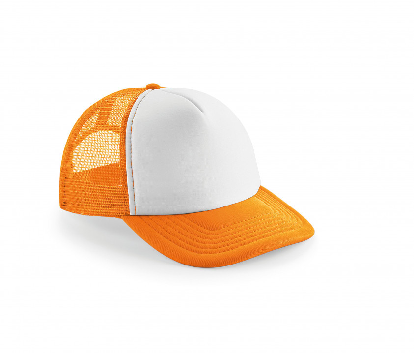 Kids Vintage Snapback Trucker Cap Beechfield® Orange/White