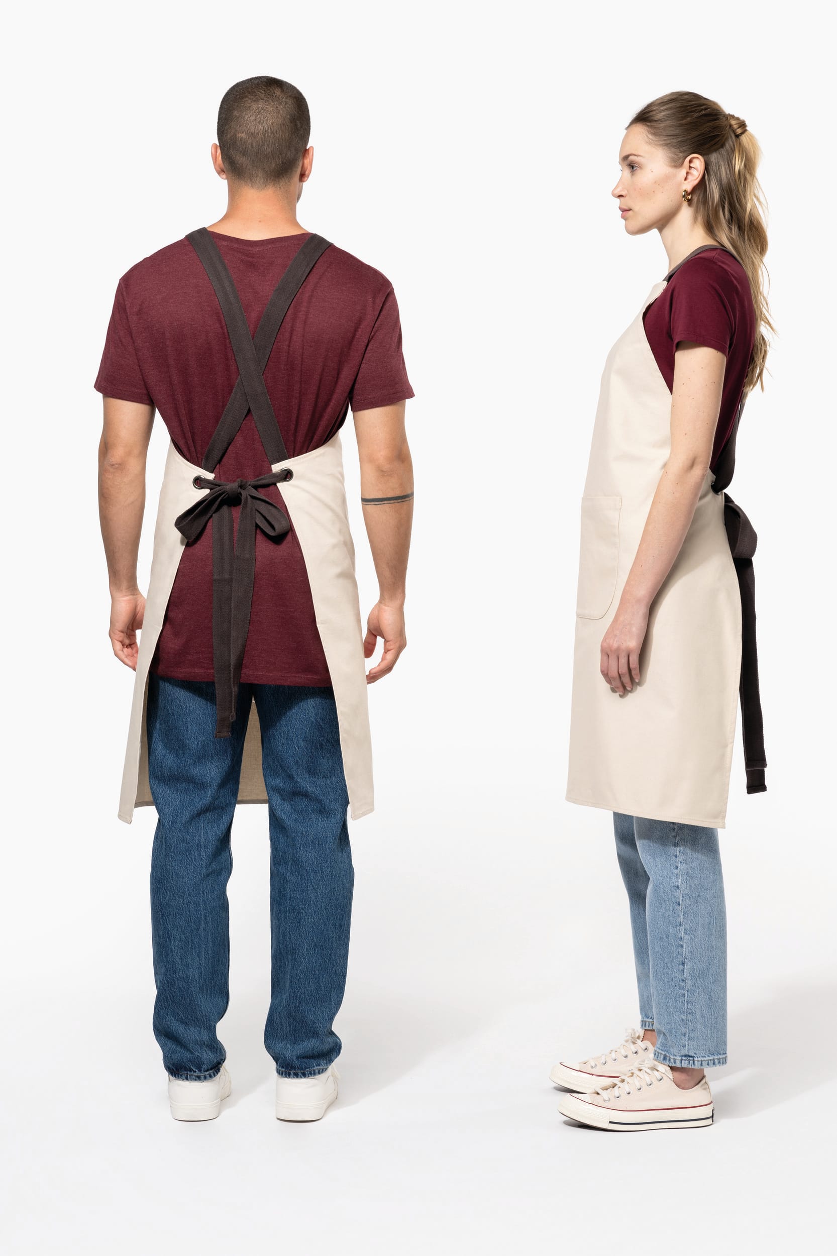 Organic cotton apron 90 x 76 cm Kariban® Chocolate 439C