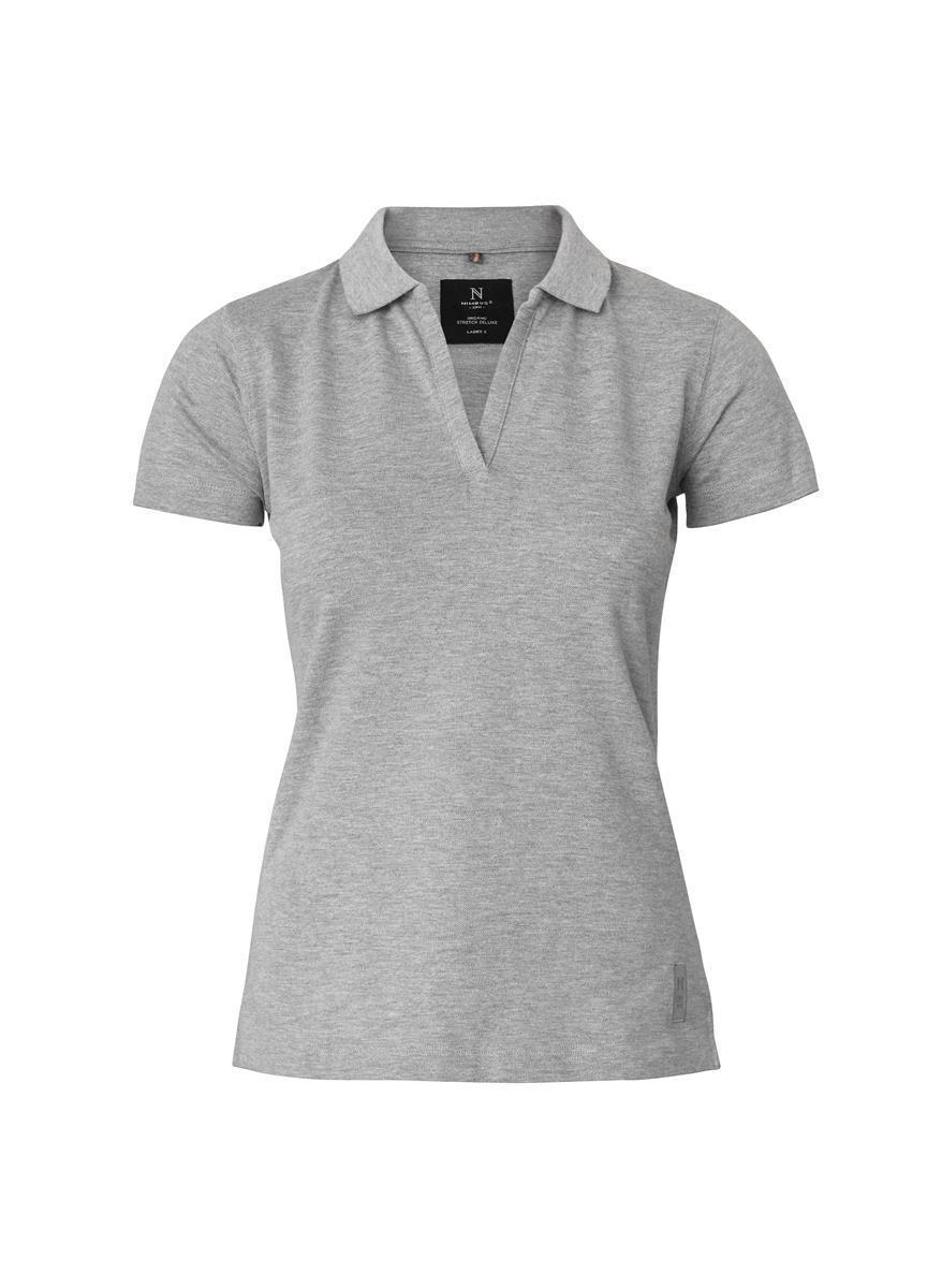 Ladies V-Neck Organic Cotton Polo Shirt Harvard 230 g/m² Nimbus®