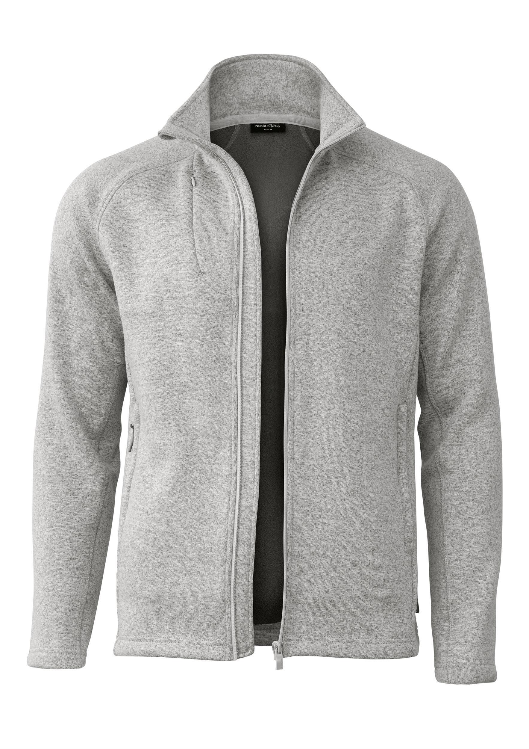 Men's Knitted Fleece Jacket Montana Nimbus Play® Light Grey Melange XL