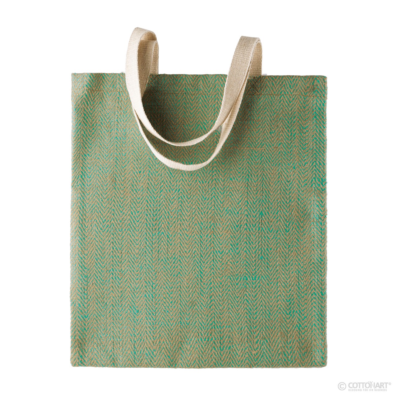 Jutetasche 38 x 42 cm KiMood® Natural / Water Green