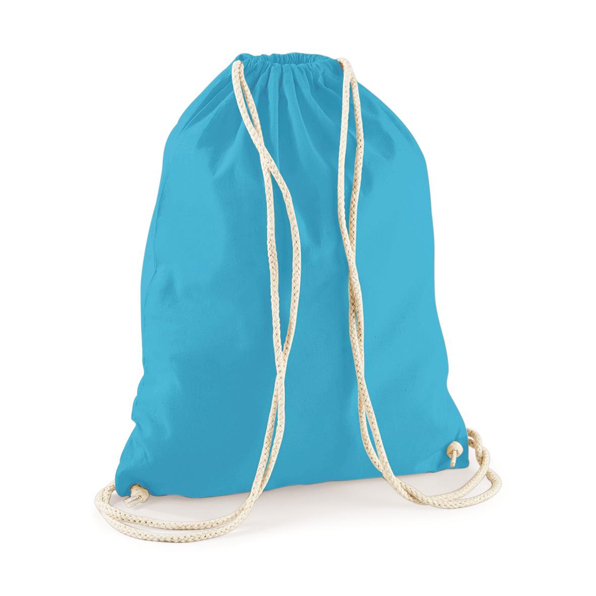 Gym bag cotton 37 x 46 cm Westford Mill® Surf Blue