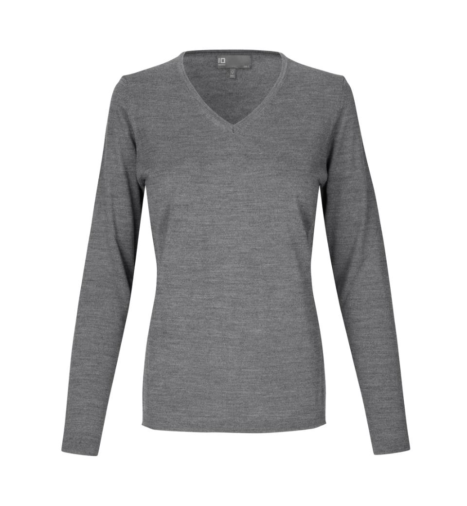 Damen Woll-Pullover ID Identity® Grau meliert XL