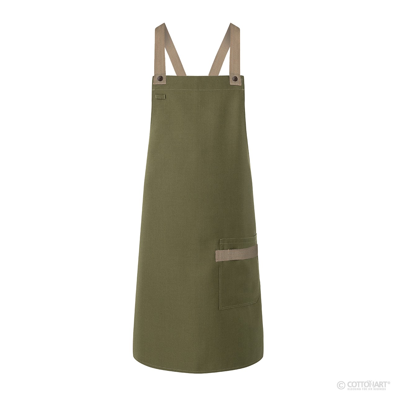 Bib Apron URBAN-LOOK with cross ribbons 85 x 70 cm Karlowsky® Moss Green One Size