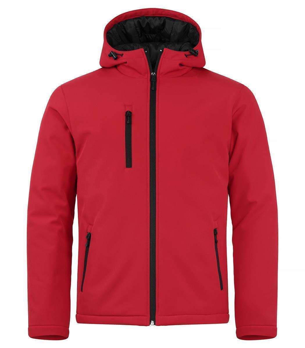 Herren BASIC wattierte Hooded-Softshelljacke Clique® Rot XS