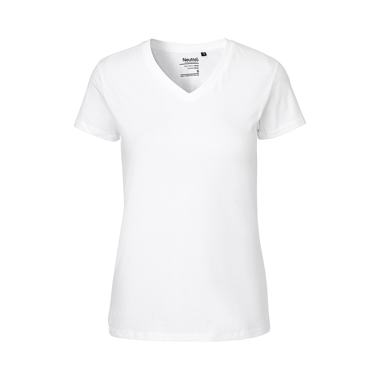 Fairtrade Organic Cotton Ladies V-Neck T-Shirt 155 gsm Neutral® White XL