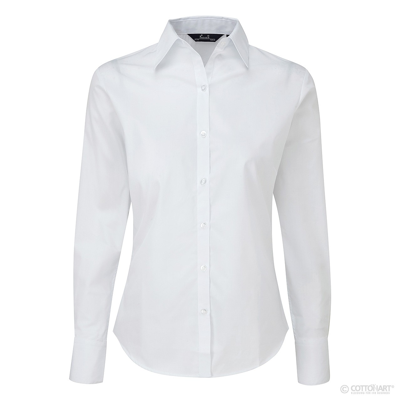 Damen Popeline Bluse Langarm Premier® White 48 (20)