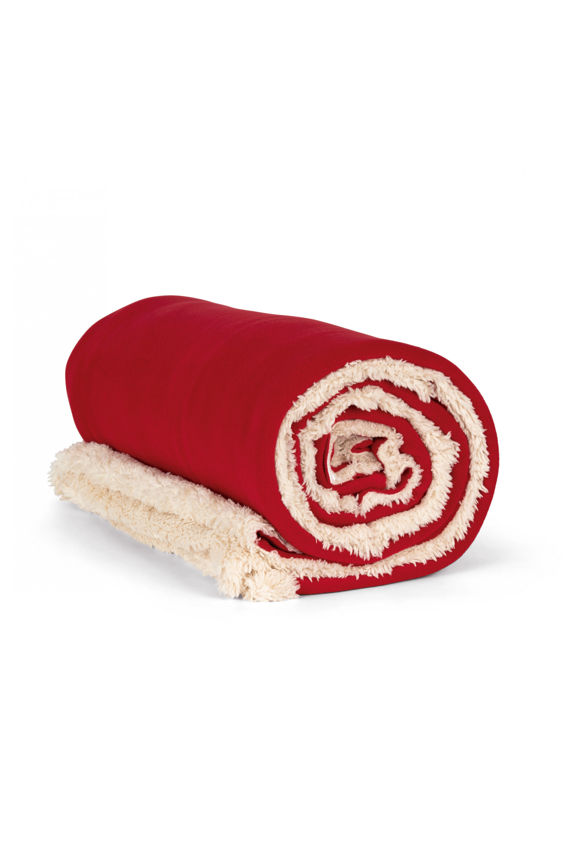 Super soft sherpa fleece blanket 130 x 160 cm Cherry Red