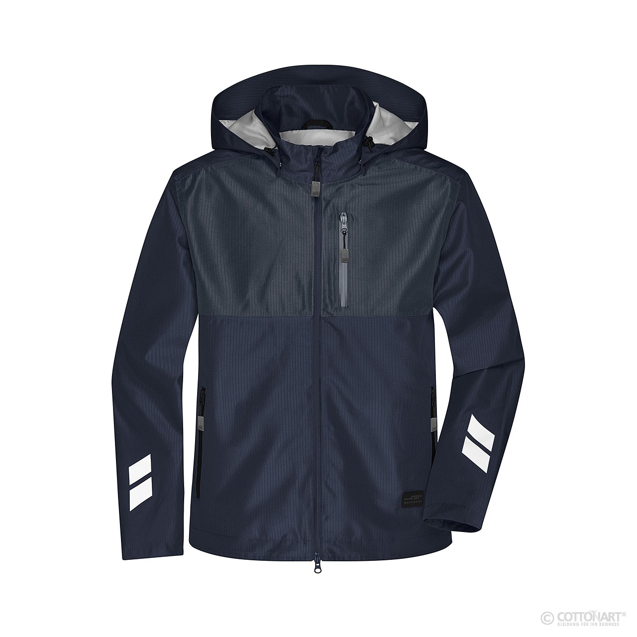 Unisex Hardshell Workwear Jacket James & Nicholson® Navy/Carbon XXL
