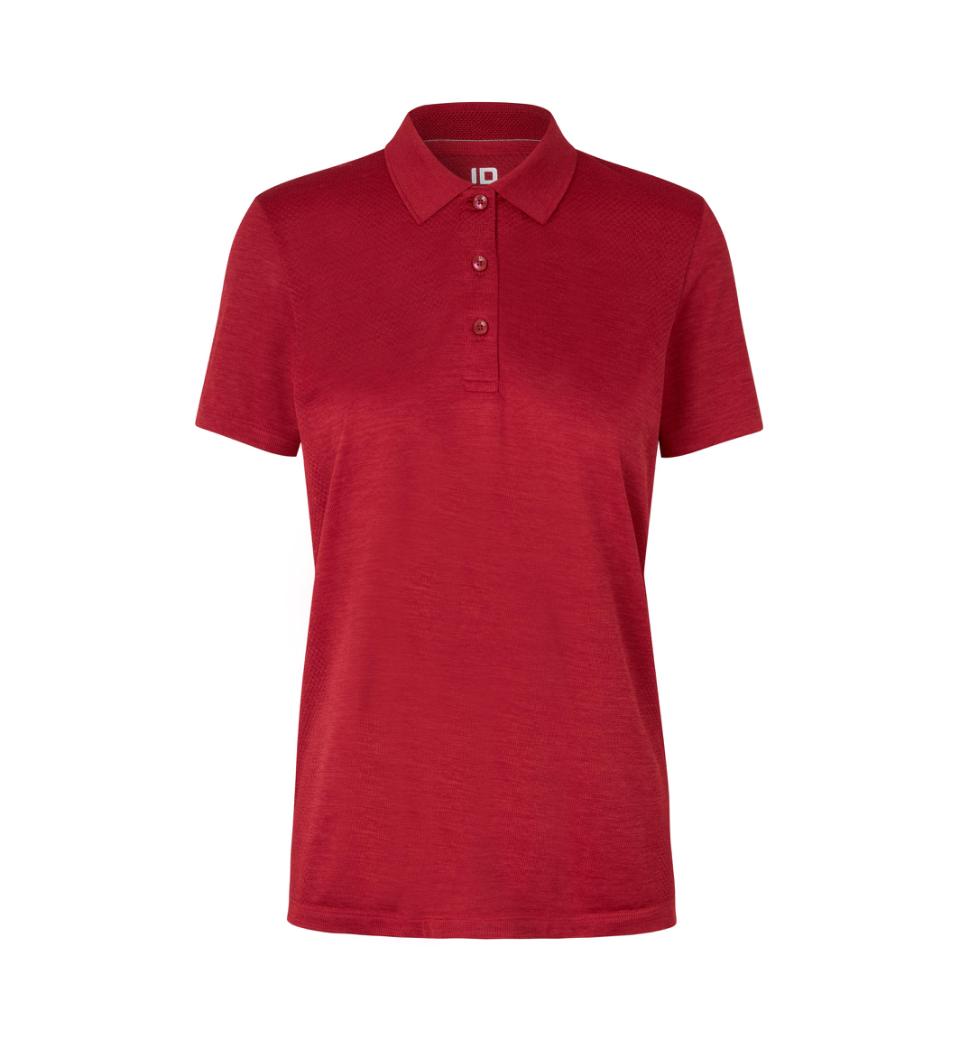 Damen Active Workwear-Funktions-Poloshirt ID Identity® Dunkel Rot Meliert 3XL