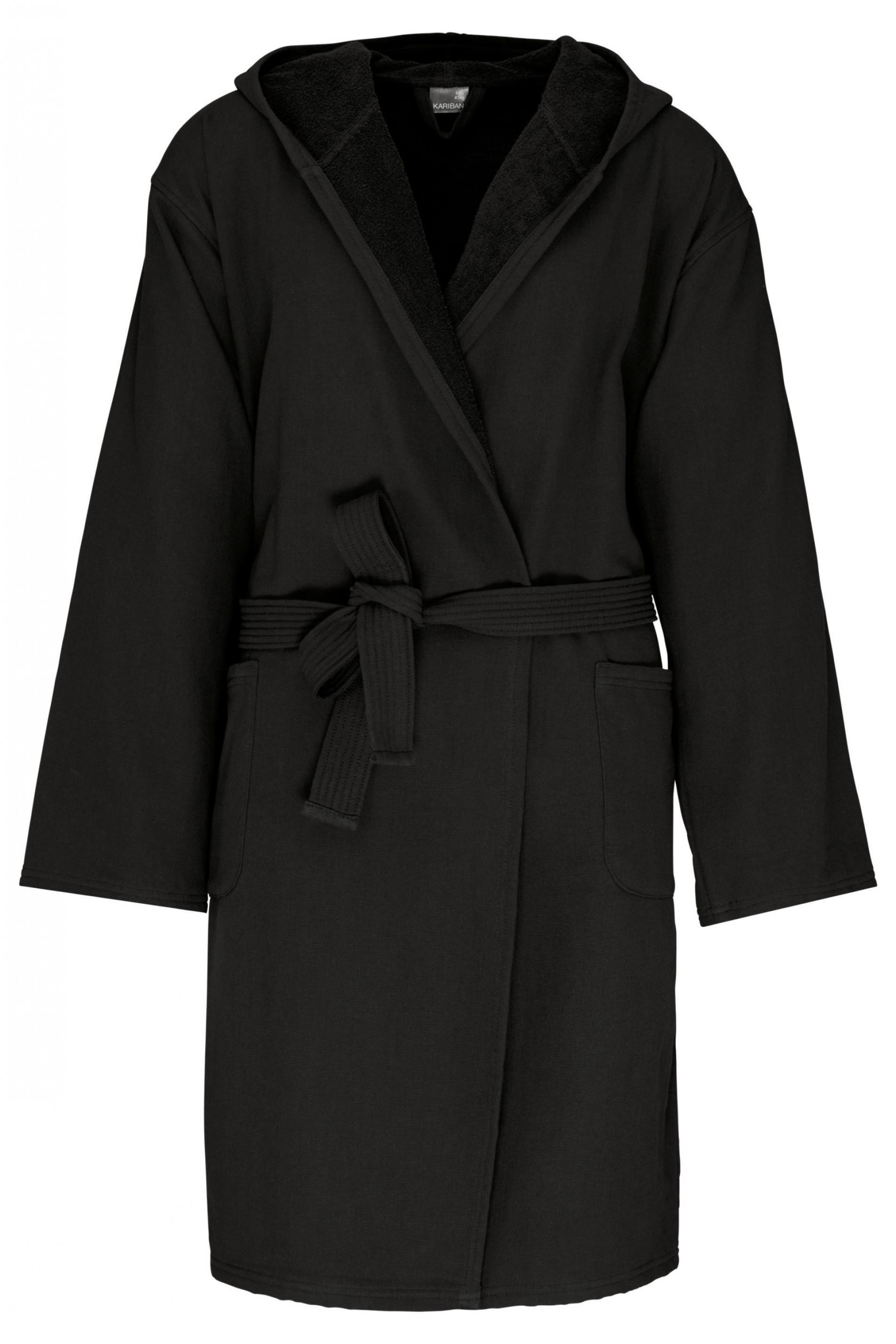 Unisex organic cotton bathrobe 270 g/m² Kariban® Black S/M