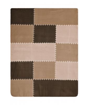 Patchwork Fleecedecke 150 x 200 cm James & Nicholson® natural