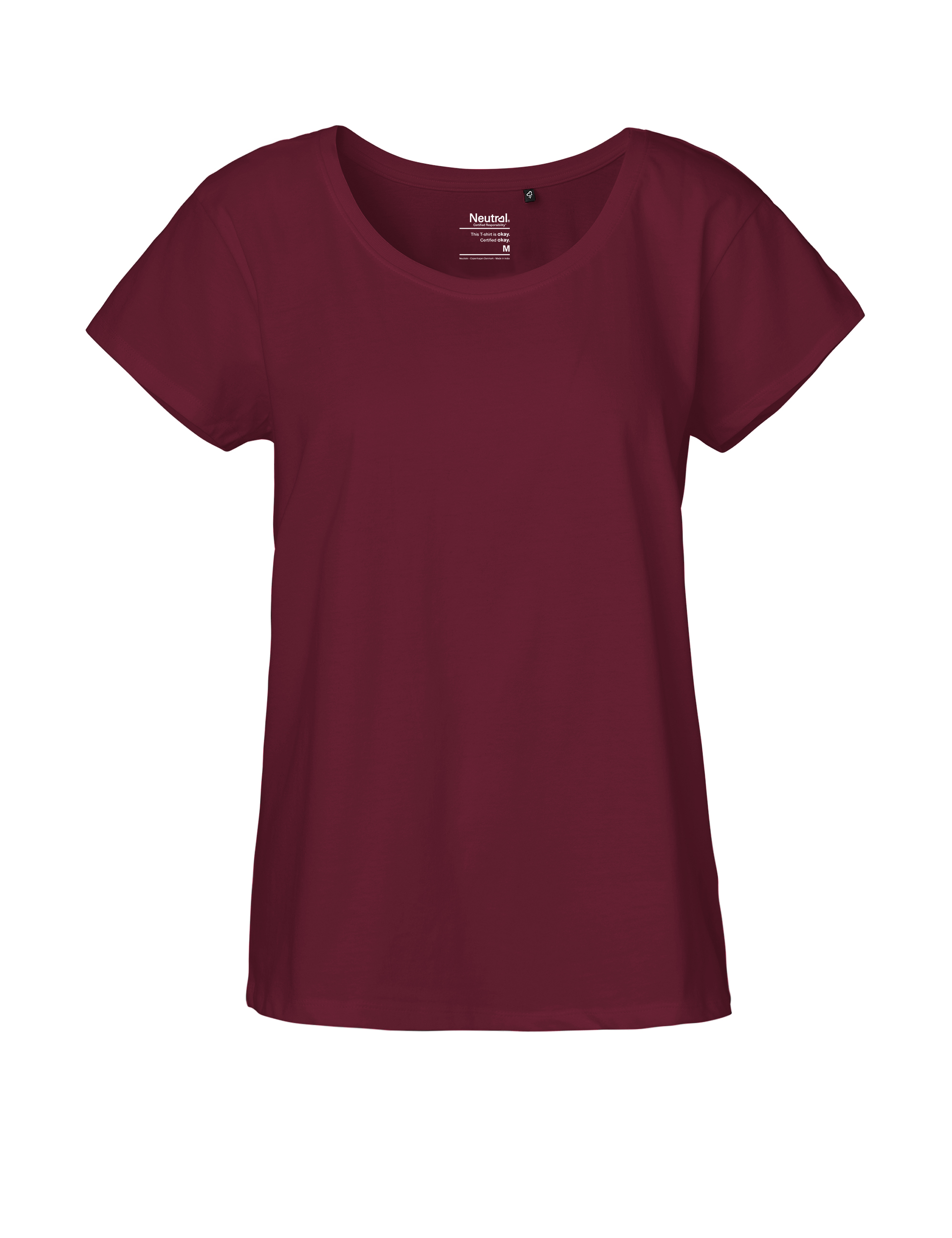 Organic Fairtrade Loose Fit T-Shirt 155 g/m² Neutral® Bordeaux XXL