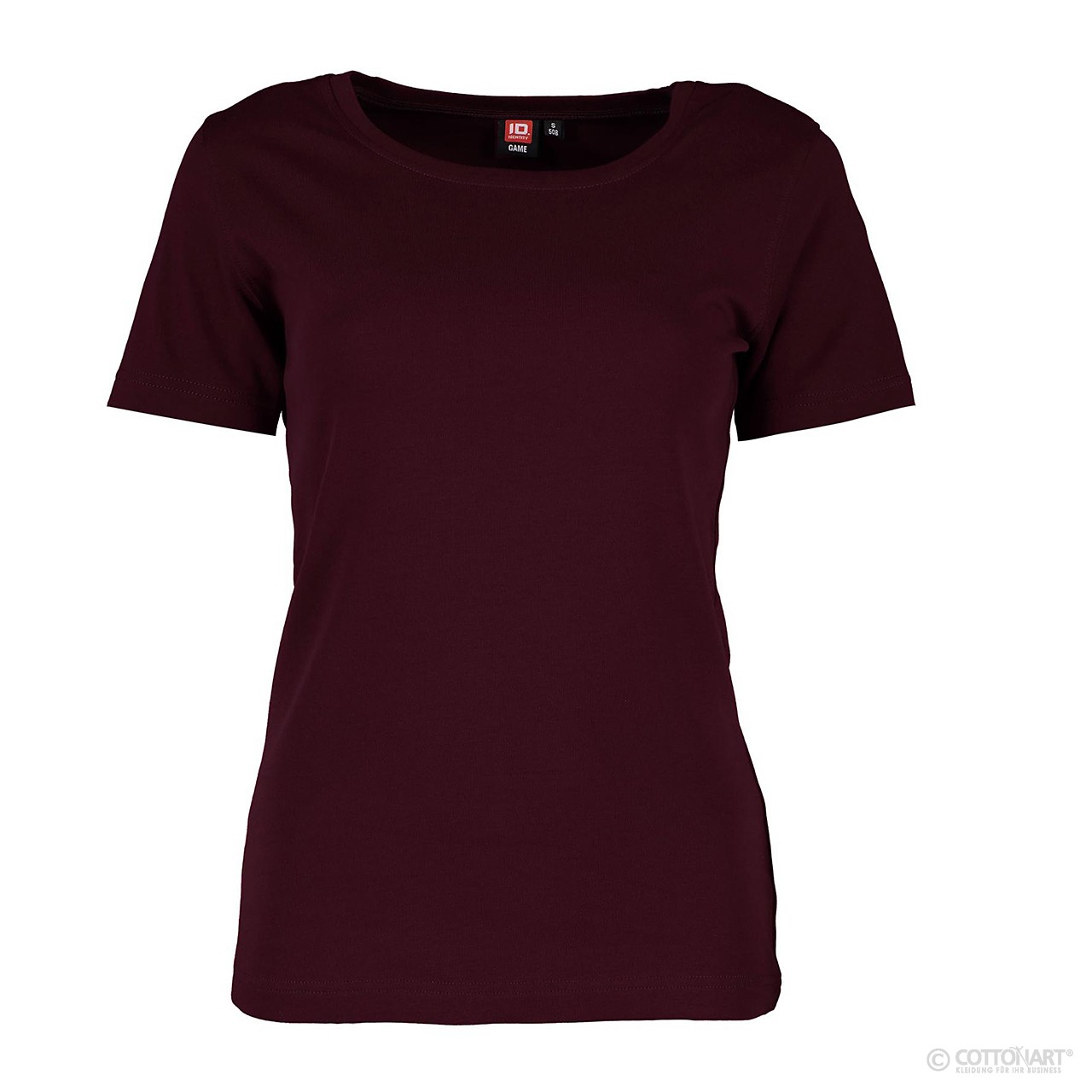 Damen T-Shirt Interlock 210 - 220 g/m² ID Identity® Dunkel Bordeaux XL