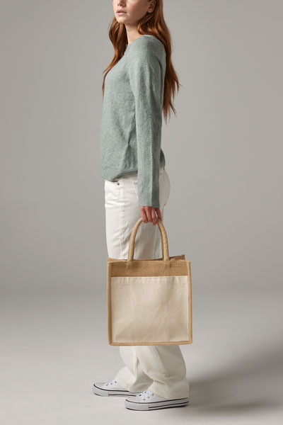 Cotton Pocket Jute Shopper 42 x 33 x 19 cm Westford Mill®