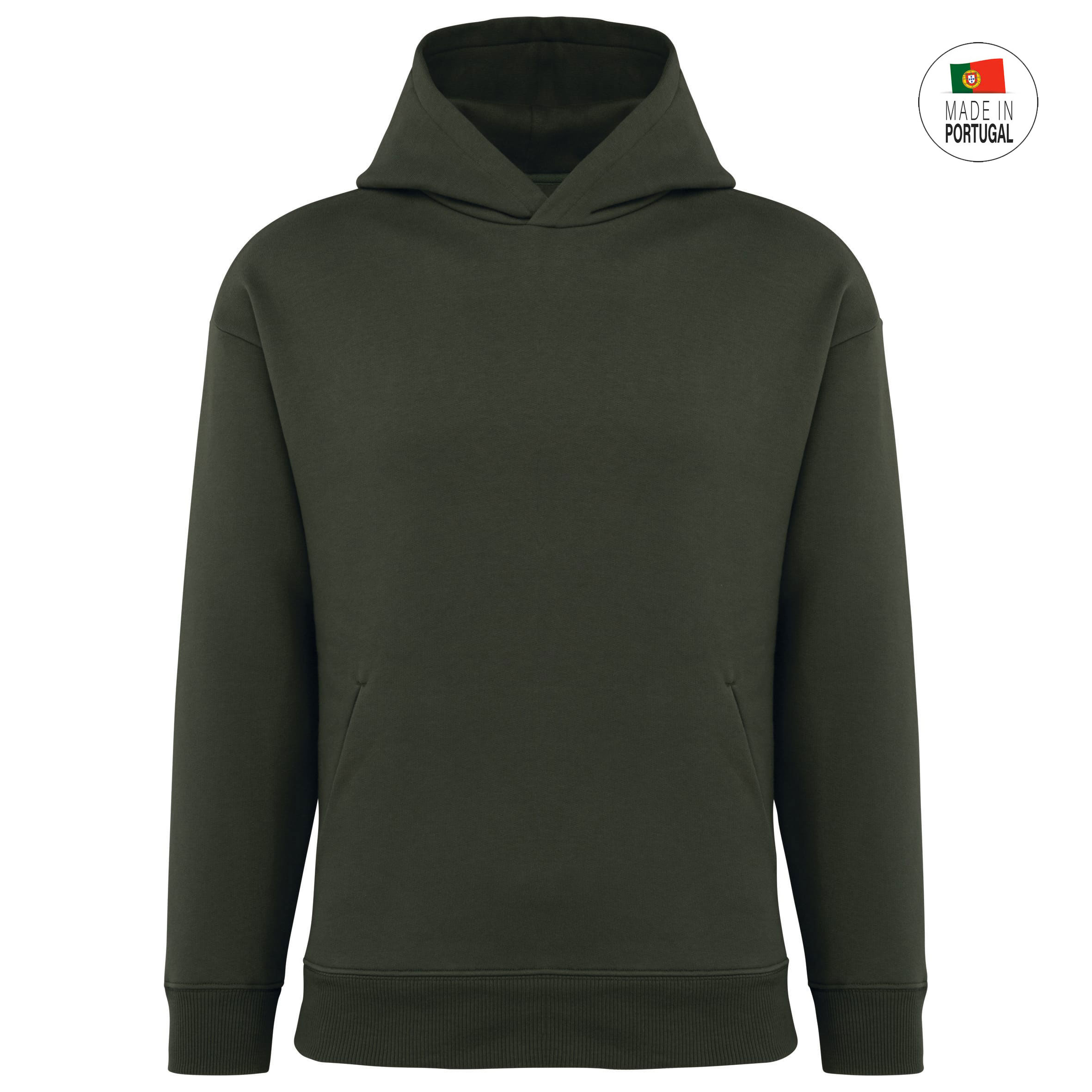 Heavy oversized hooded sweatshirt made from organic cotton - Made in Portugal Native Spirit®