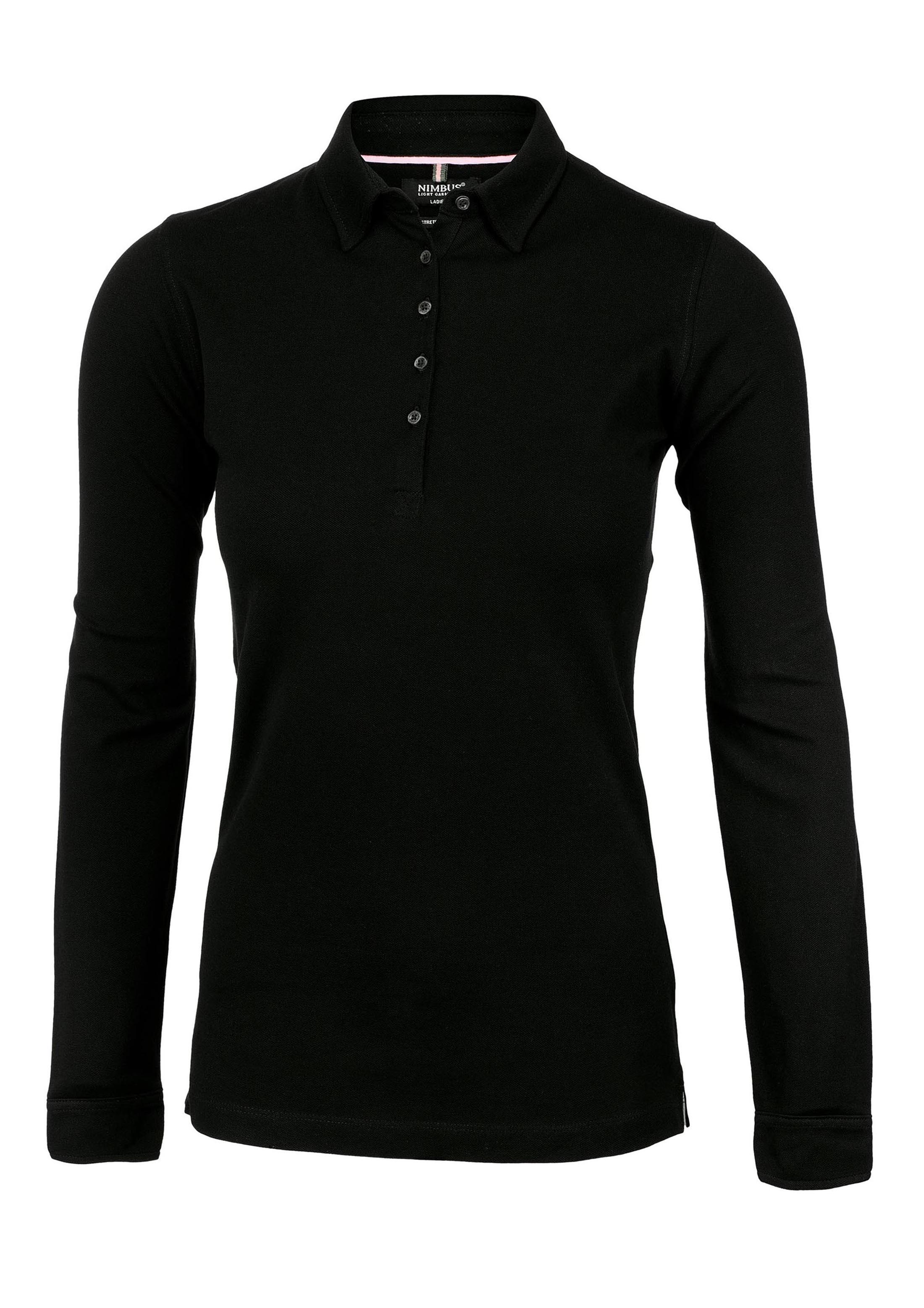 Women's organic cotton polo shirt long sleeve 230 g/m² Carlington Nimbus® Black XS