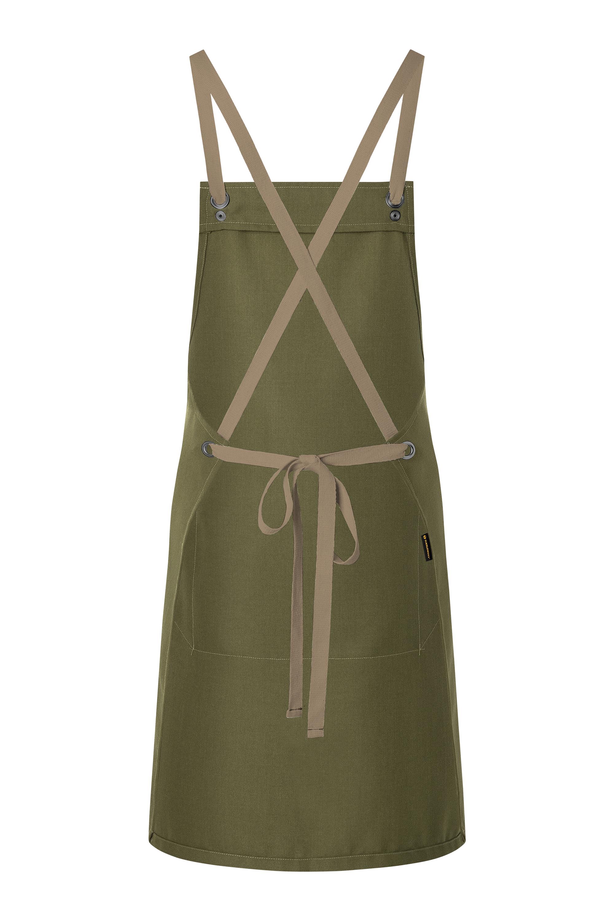 Bib apron URBAN-NATURE with cross ribbons 85 x 70 cm Karlowsky® Moss green