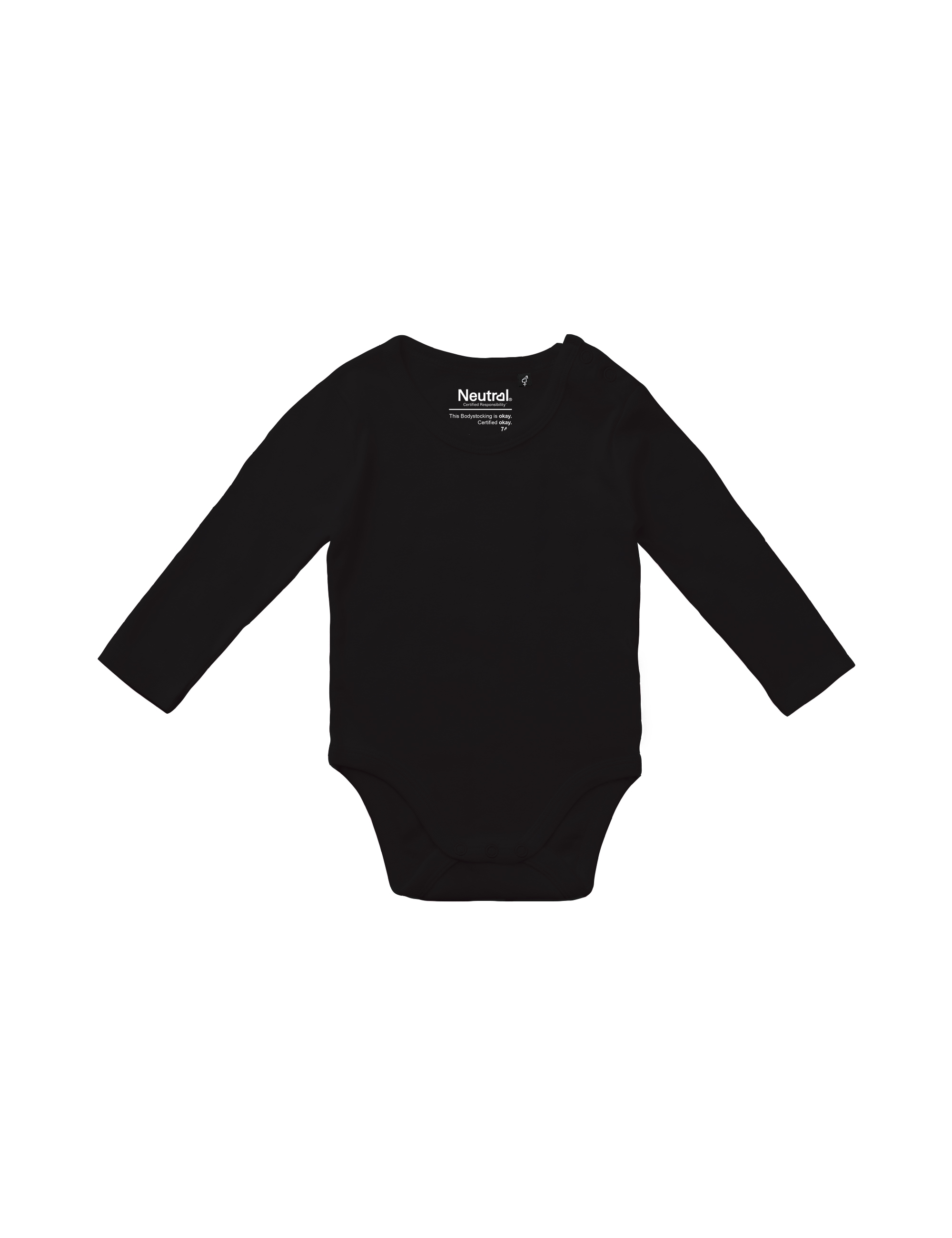 Organic Fairtrade baby stocking long sleeve 220 g/m² Neutral® Black 92 cm