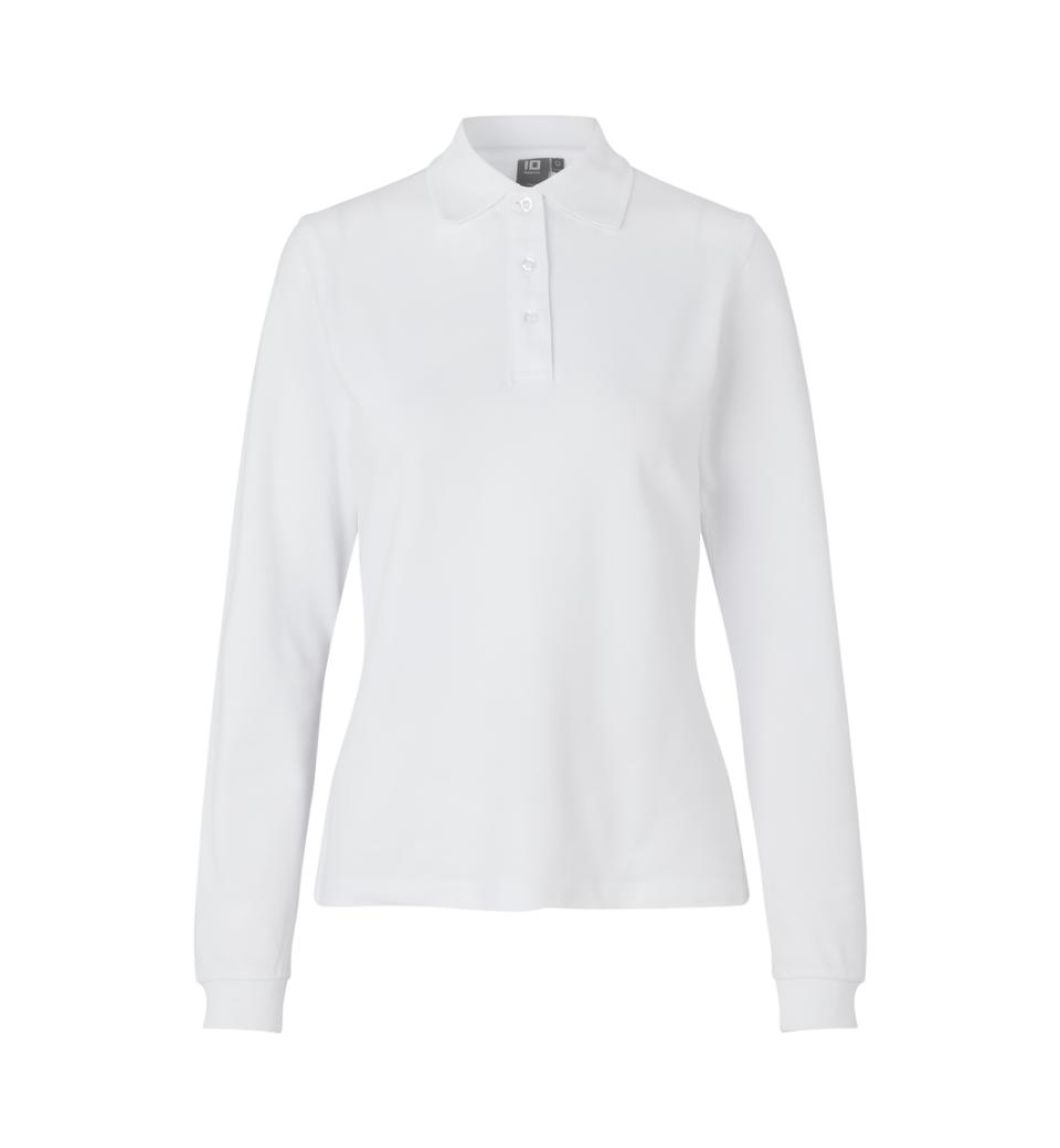 Damen Poloshirt Langarm 220 g/m² ID Identity® Weiß XS