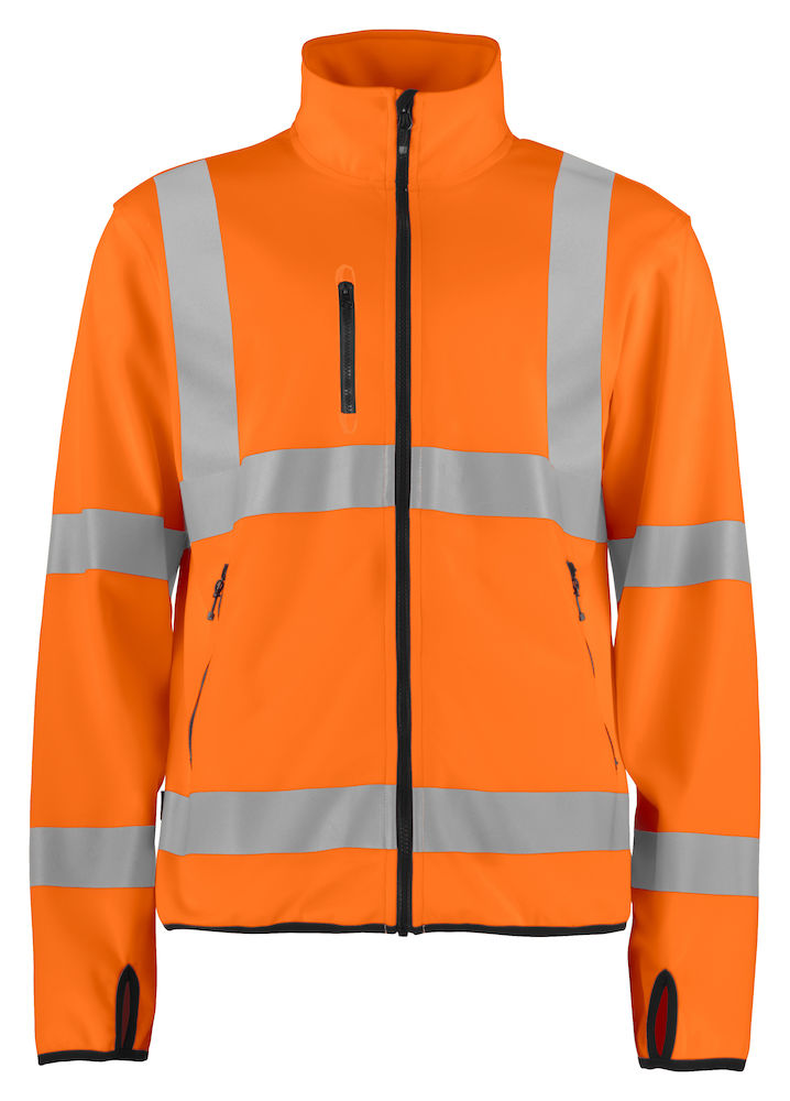 Leichte Warnschutz-Softshelljacke EN ISO 20471 KLASSE 3 Projob®  Orange/ Schwarz (17) 4XL