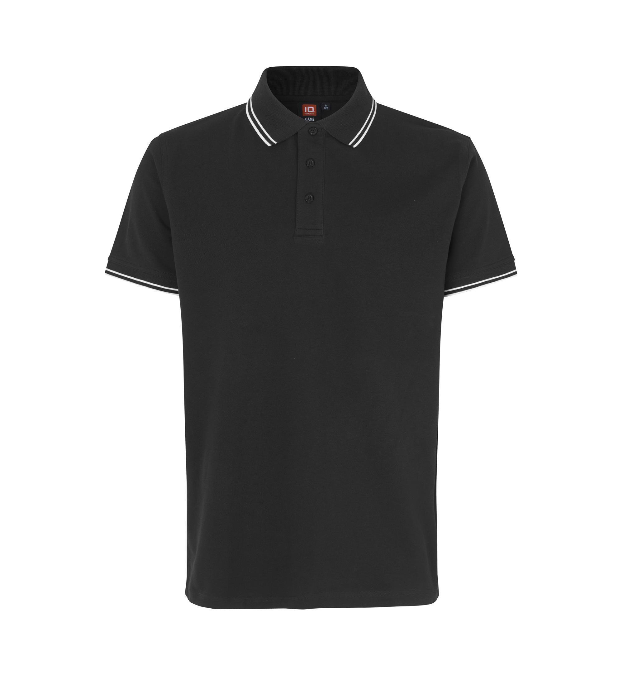 Stretch polo shirt with contrast stripe 210-220 g/m² ID Identity® Black S