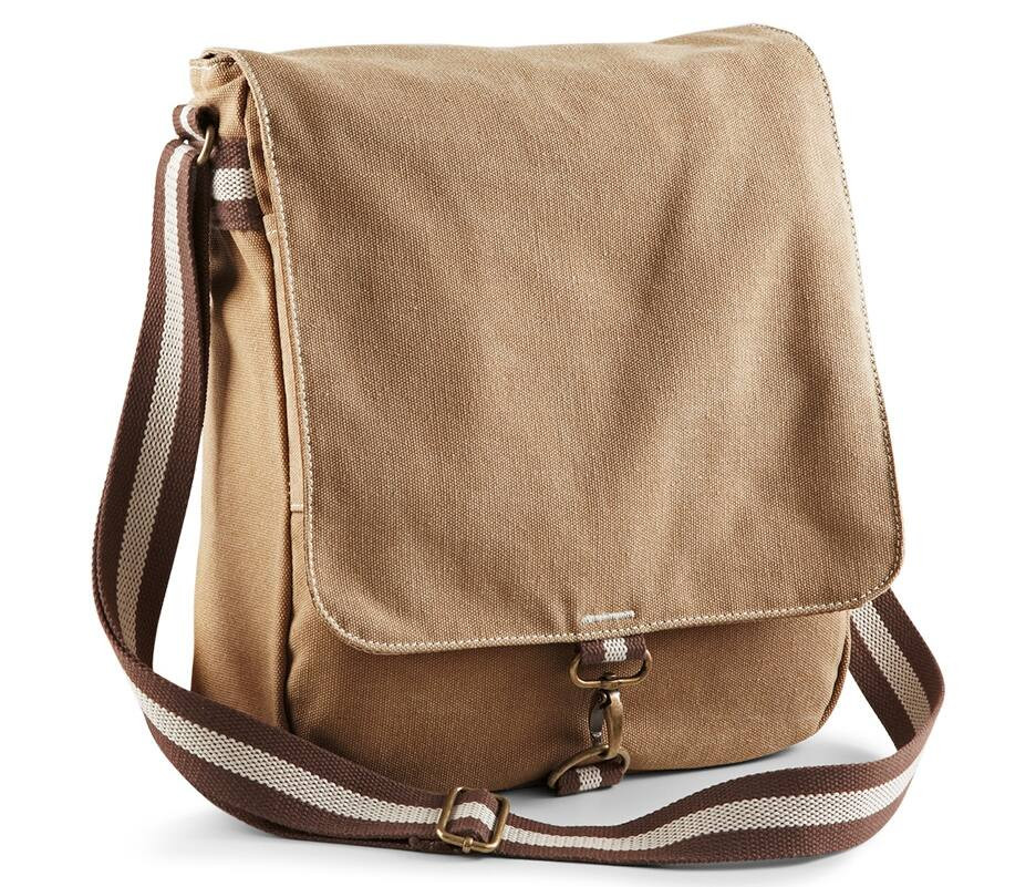 Vintage Canvas Messenger  Quadra® Sahara