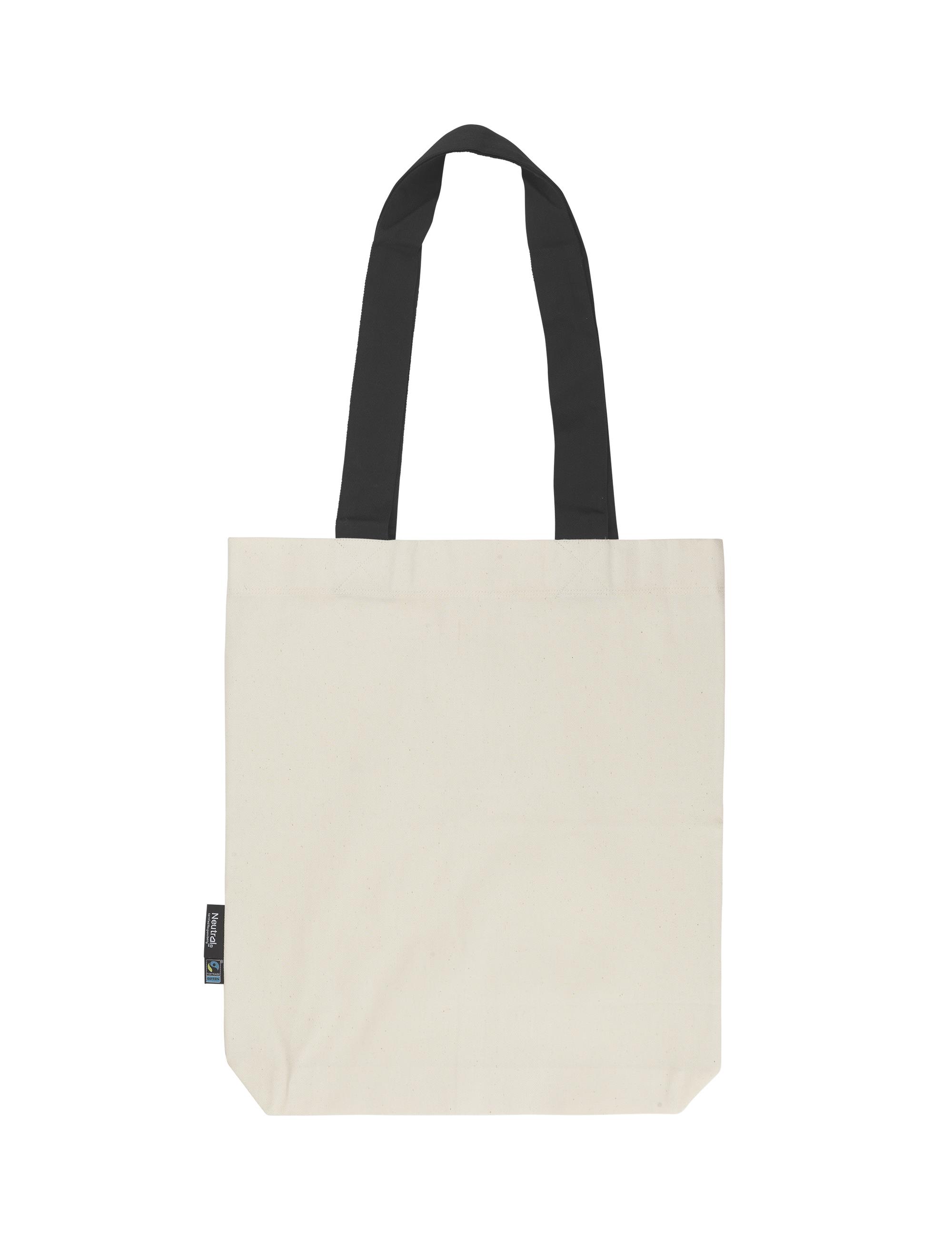 Organic Fairtrade Twill Bag Contrast Hadles 38 x 42 cm Neutral® Nature/Black