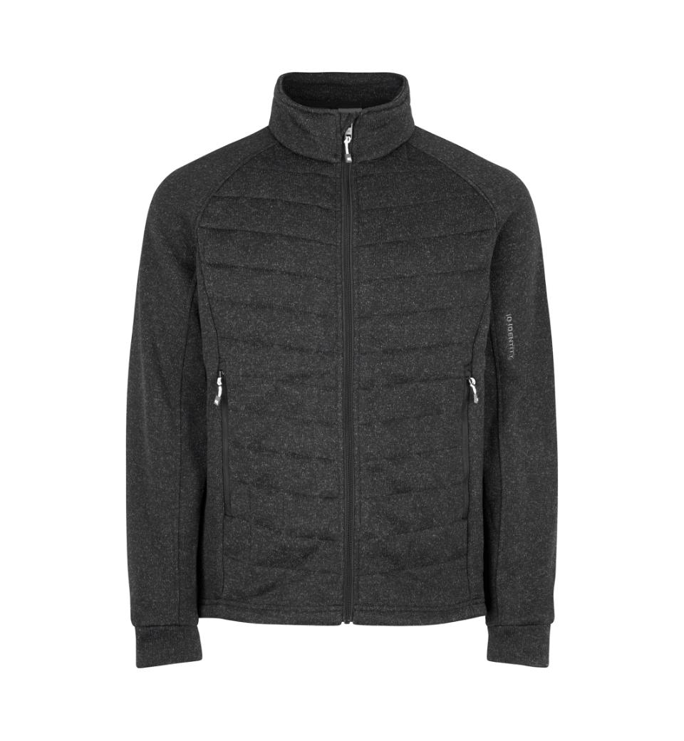 Mens quilted fleece jacket ID Identity® Graphite mottled M