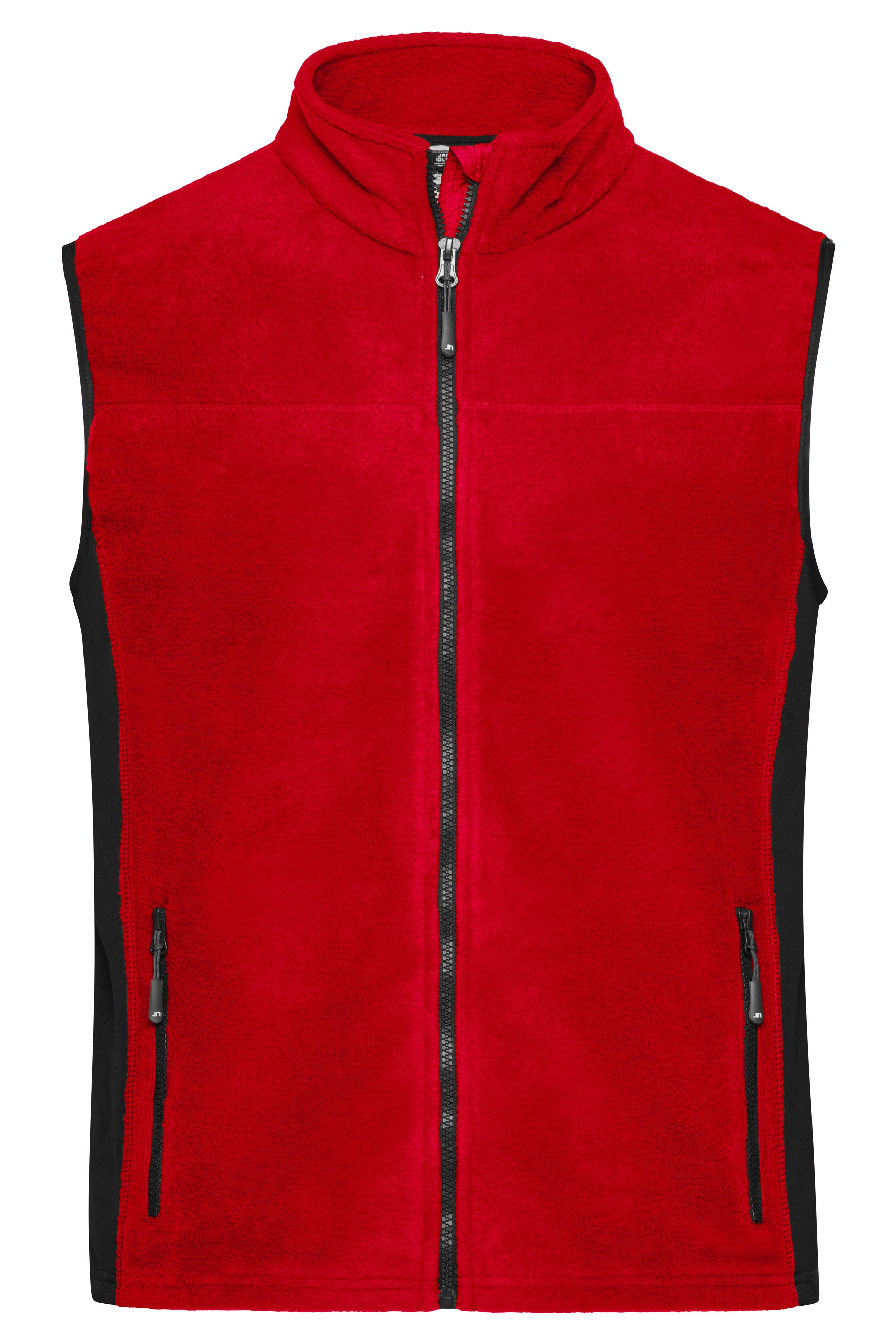 Herren Workwear Fleece Weste James & Nicholson® red/black 6XL