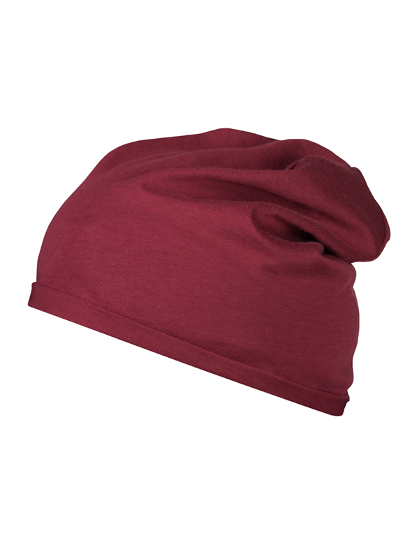 Jersey-Mütze Bio-Baumwolle Myrtle Beach® Carmine-Red-Melange