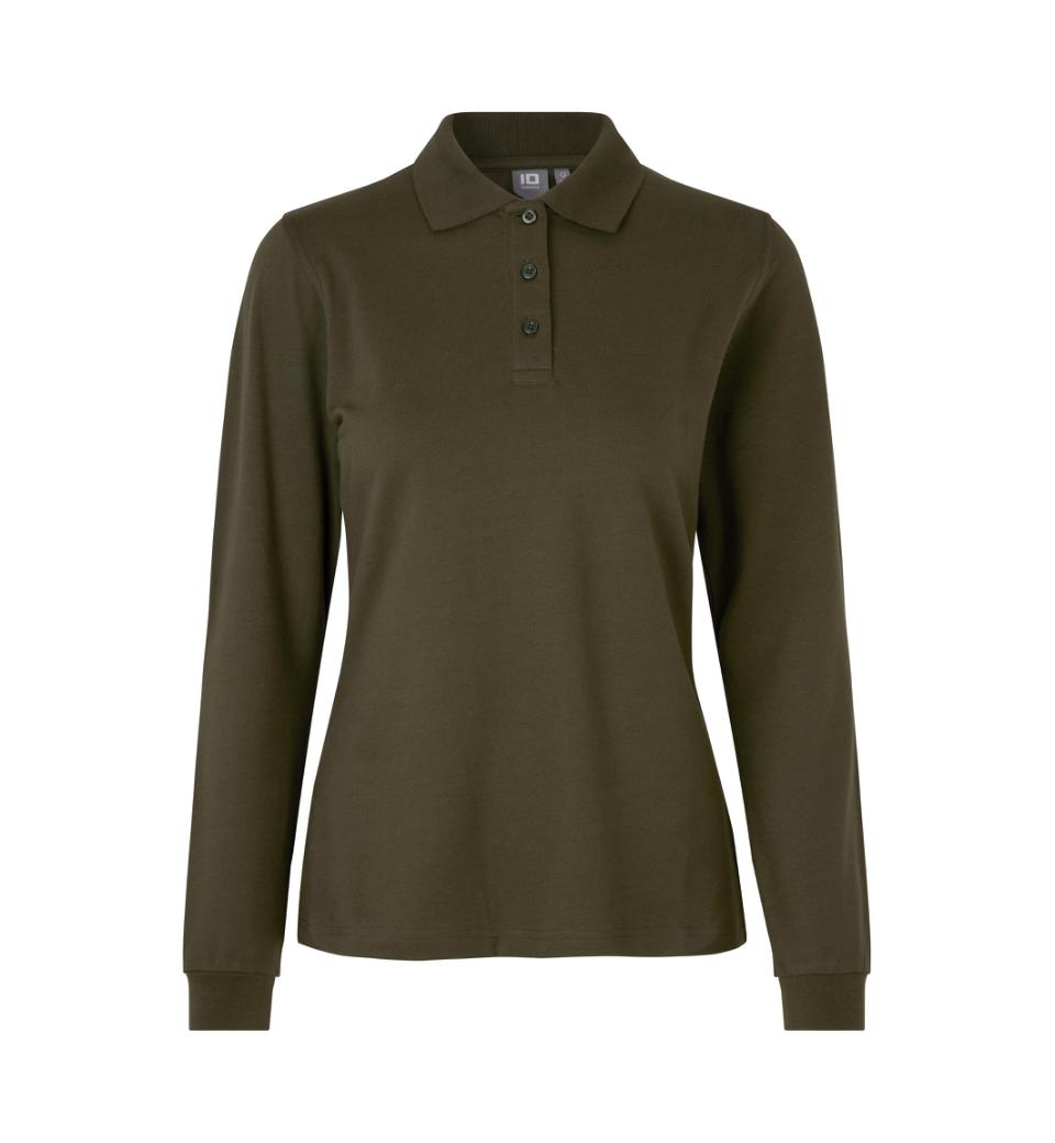 Ladies polo shirt long sleeve 220 g/m² ID Identity® olive M