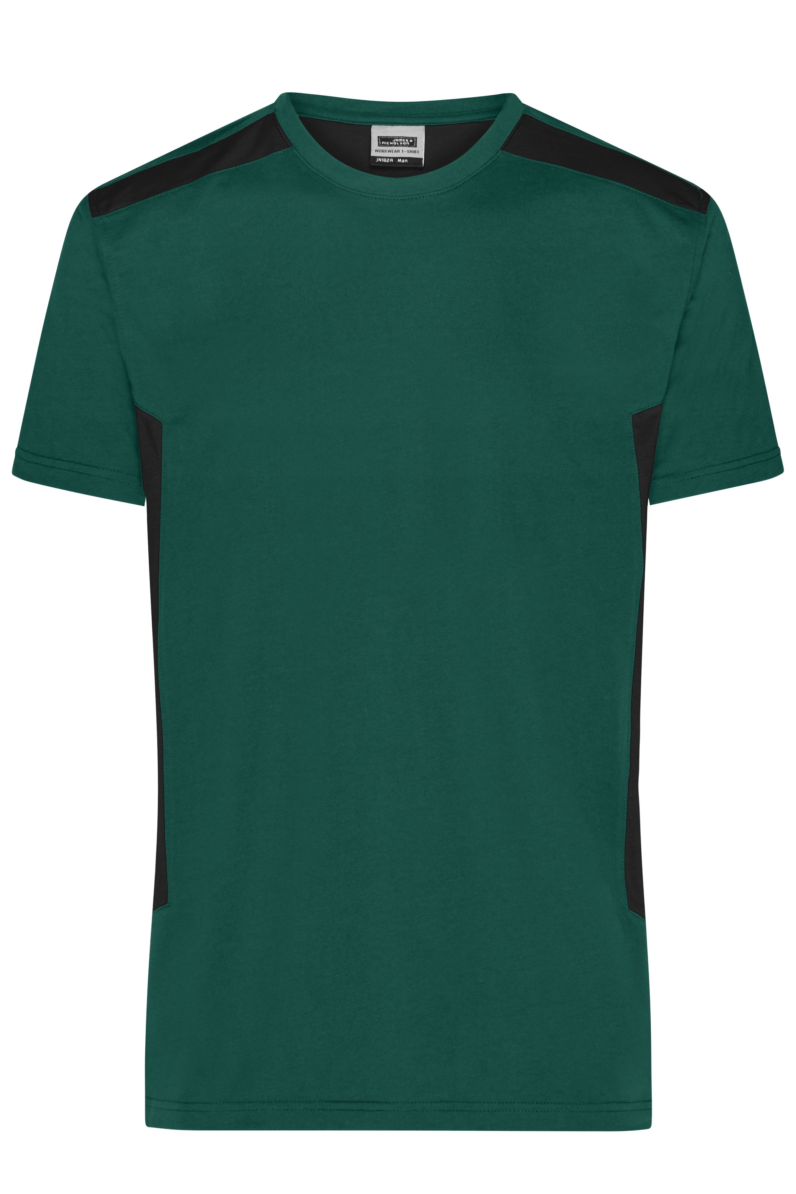 Herren Workwear T-Shirt Strong 180 g/m² James & Nicholson® Dark Green / Black 6XL